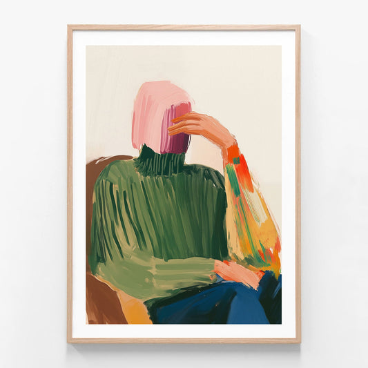 Abstract Thought oak framed print