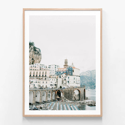 Amalfi Coast 2 wall art print in oak frame