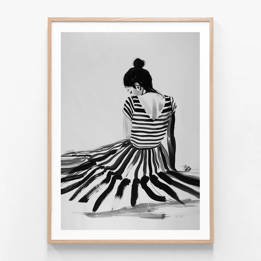 Ballerina oak framed print
