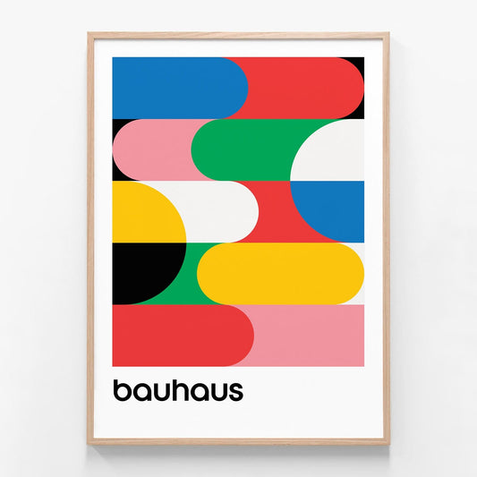 Bauhaus Colours 1 oak framed print