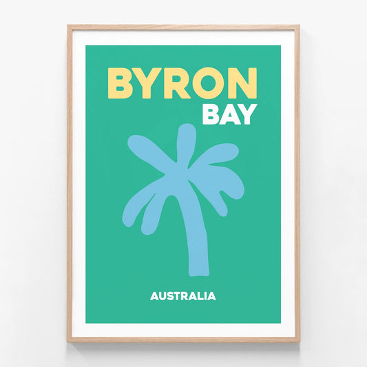 Byron Bay 2 oak framed art print