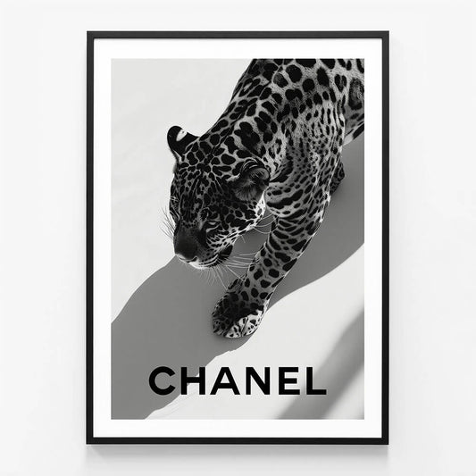 Chanel Jaguar wall art print in black frame