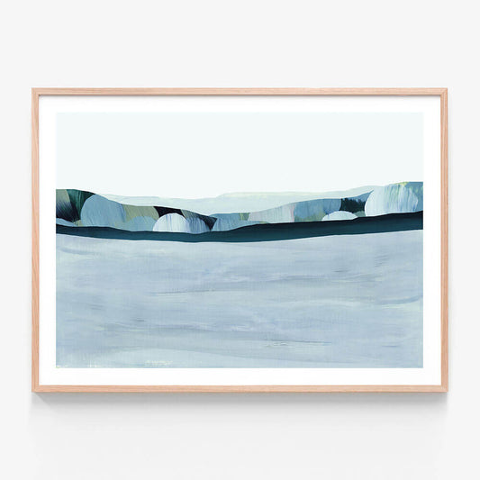 A framed print of an abstract artwork called ‘Cool Light'.