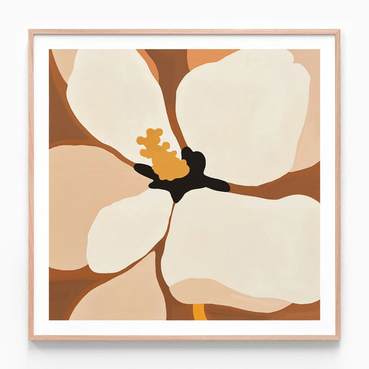Earthbound Bloom oak framed print