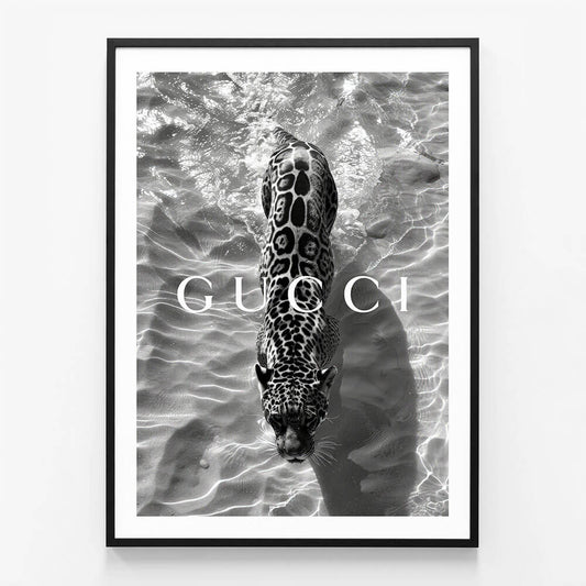 Gucci Jaguar wall art print in black frame