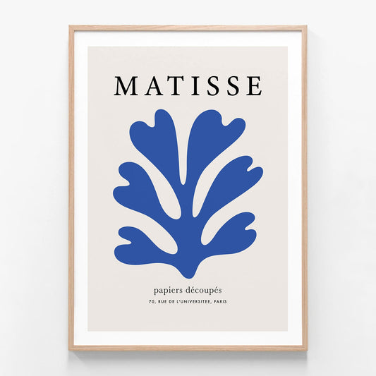 Matisse Blue Coral 4 oak framed print