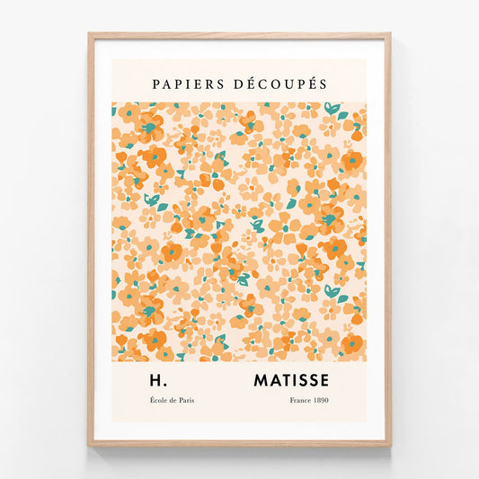 Matisse Orange Flowers oak framed print