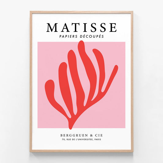 Matisse Red Coral No. 1 oak framed print