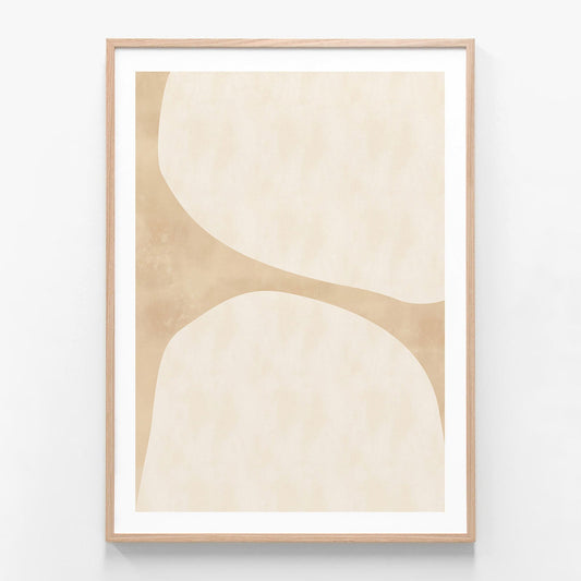 A minimalist abstract framed art print featuring Neutral Stones.