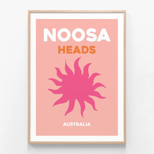 Noosa Heads oak framed art print