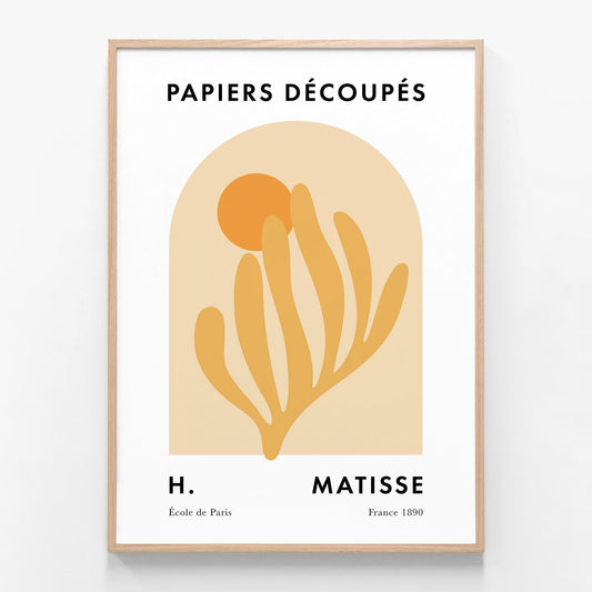 Papiers Decoupes No. 15 oak framed print