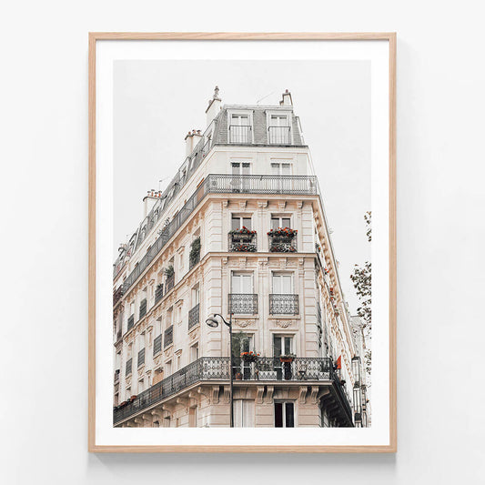 Paris Streets wall art print in oak frame