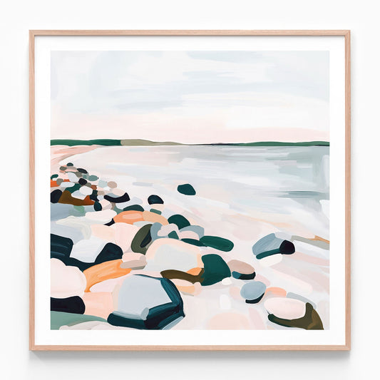 Soft Shorline oak framed print