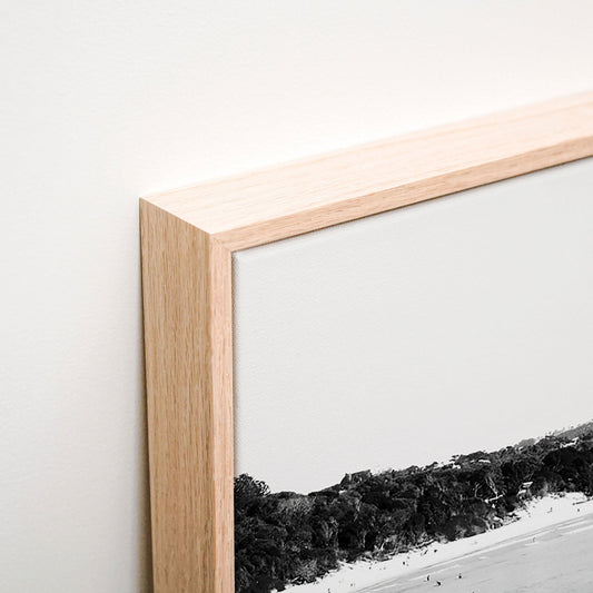 Surfing The Pass B&W Canvas wall art corner detail