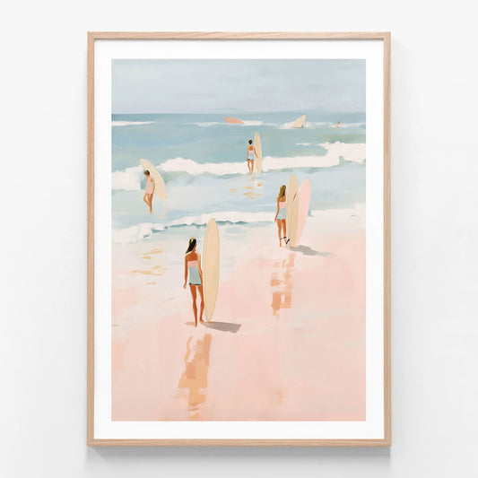 To the Waves oak framed print