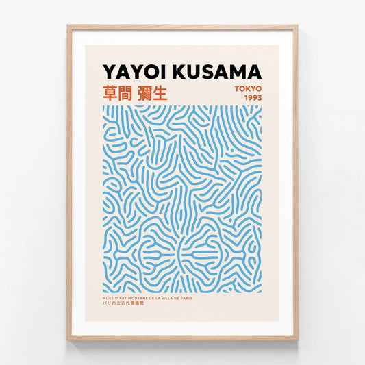 Tokyo 1993 by Yayoi Kusama oak framed print