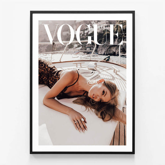 Vogue Amalfi wall art print in black frame