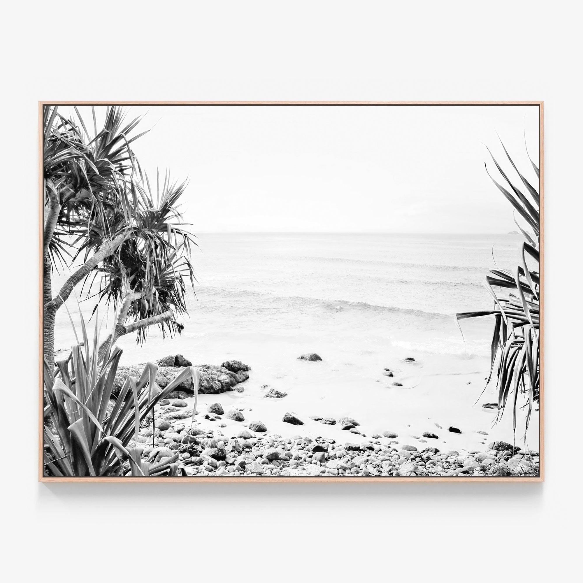 Wategos View B&W Canvas Wall Art Print | 41 Orchard