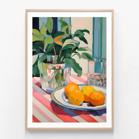 Window Still Life 2 oak framed print