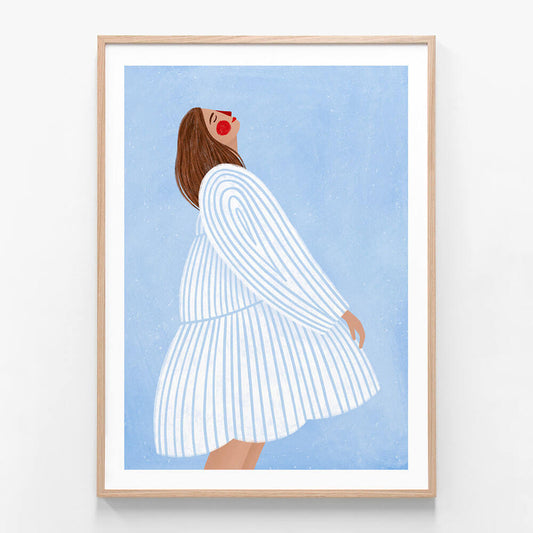 Woman with Blue Stripes