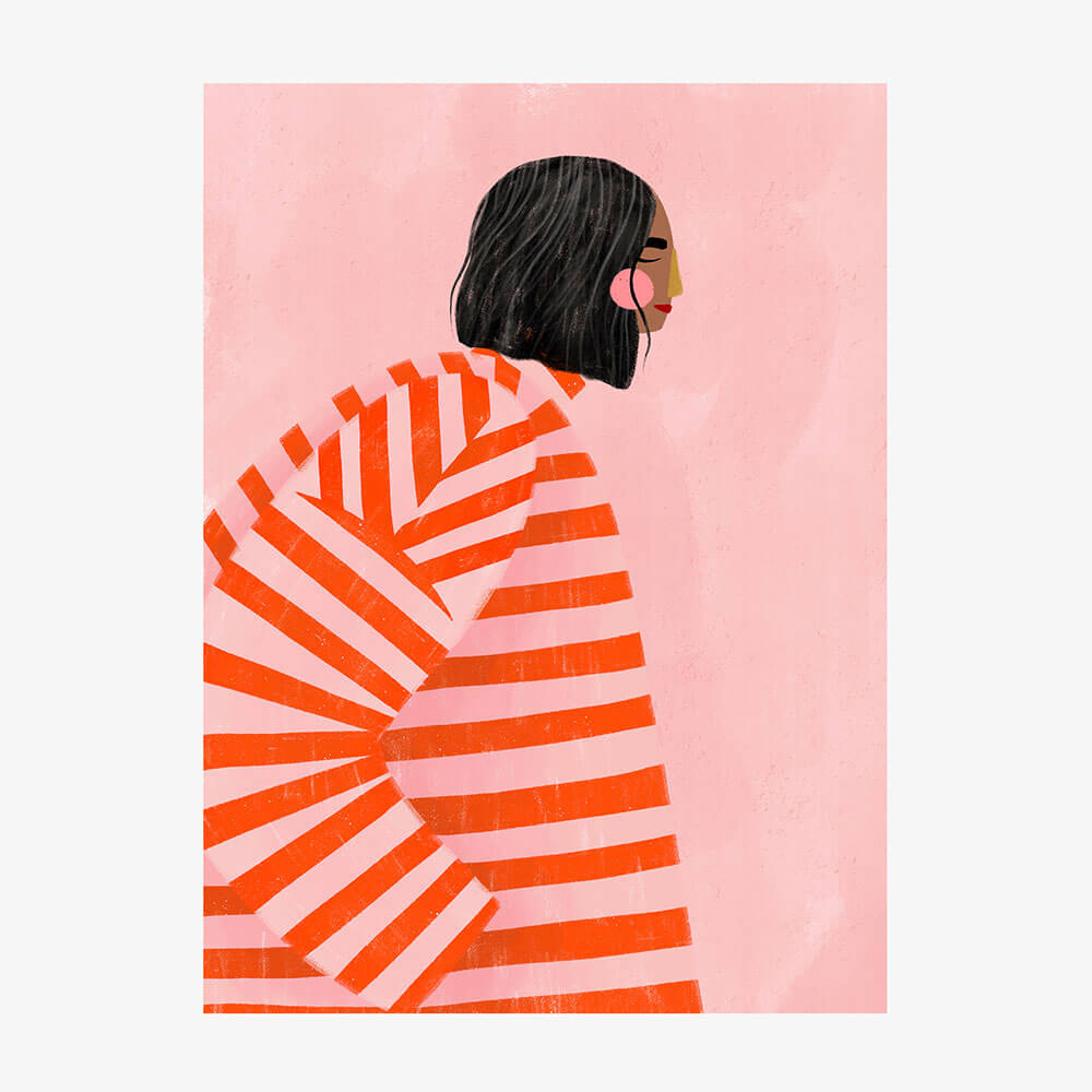 Woman with Orange Stripes