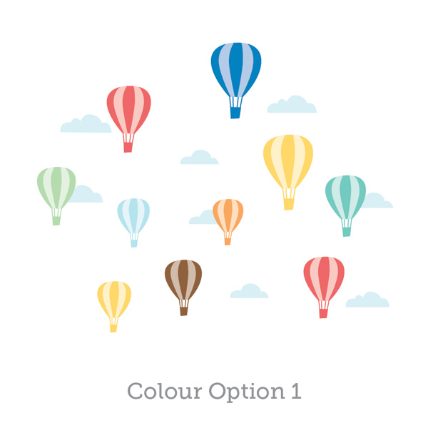 Classic Hot Air Balloon Wall Stickers for Boys Room
