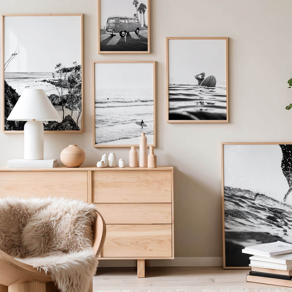 A Gallery Wall of Black and White Photography Prints