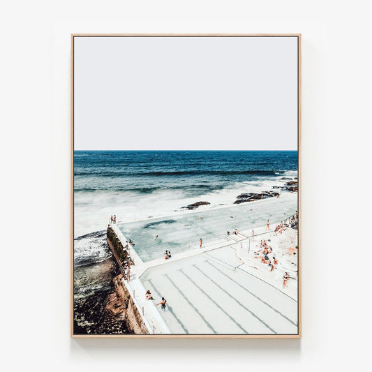 Absolute Icebergs Canvas wall art with oak float frame