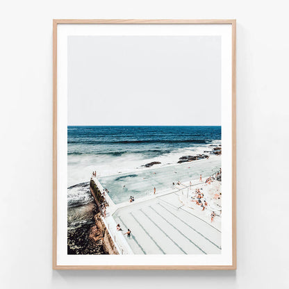 A portrait framed print of the Icebergs Pool at Bondi beach.
