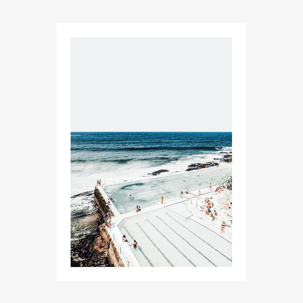 A portrait photo art print of the Icebergs Pool at Bondi beach.