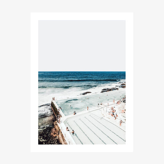 A portrait photo art print of the Icebergs Pool at Bondi beach.