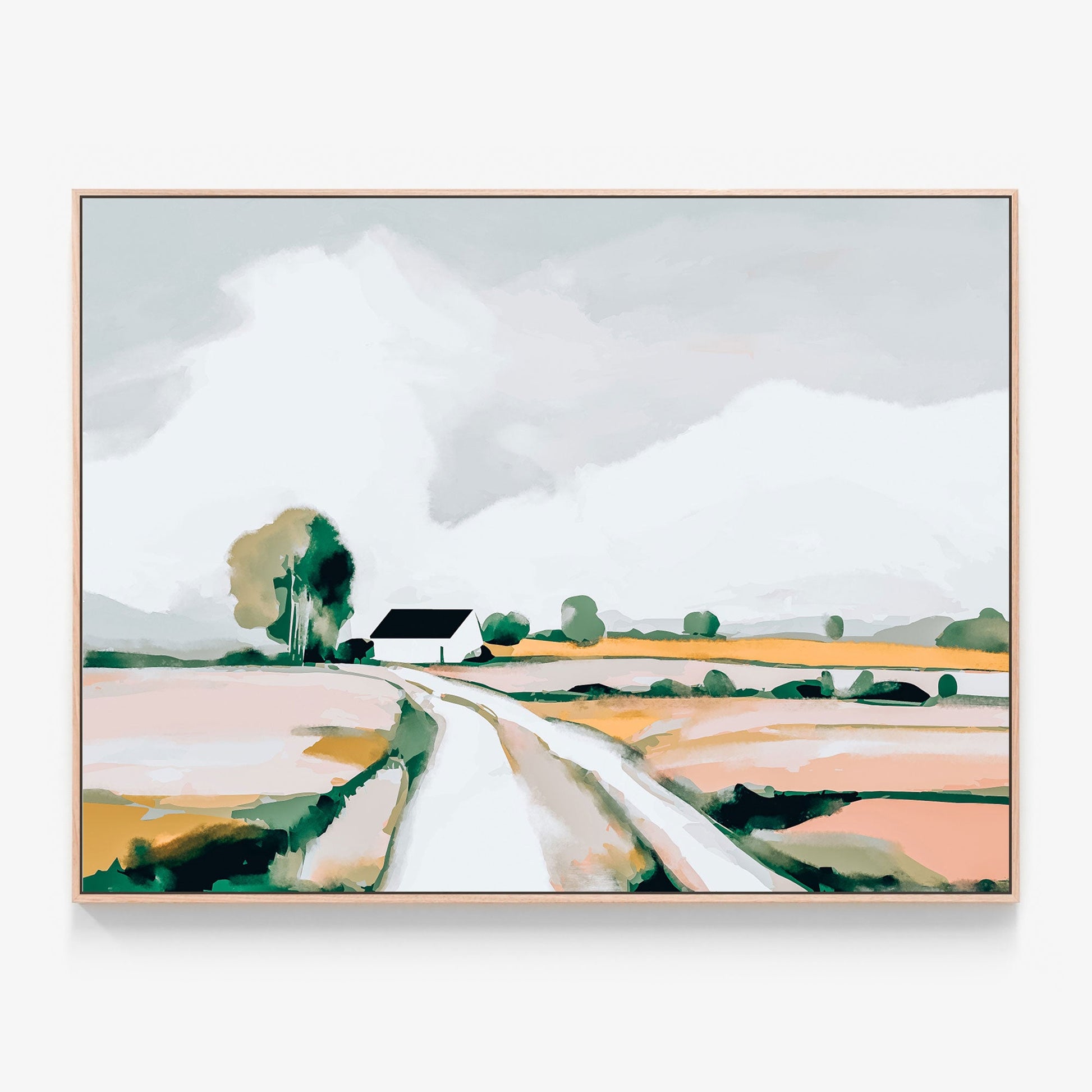 A framed canvas art print of an abstract landscape painting called Abstract Australia No. 2'. 