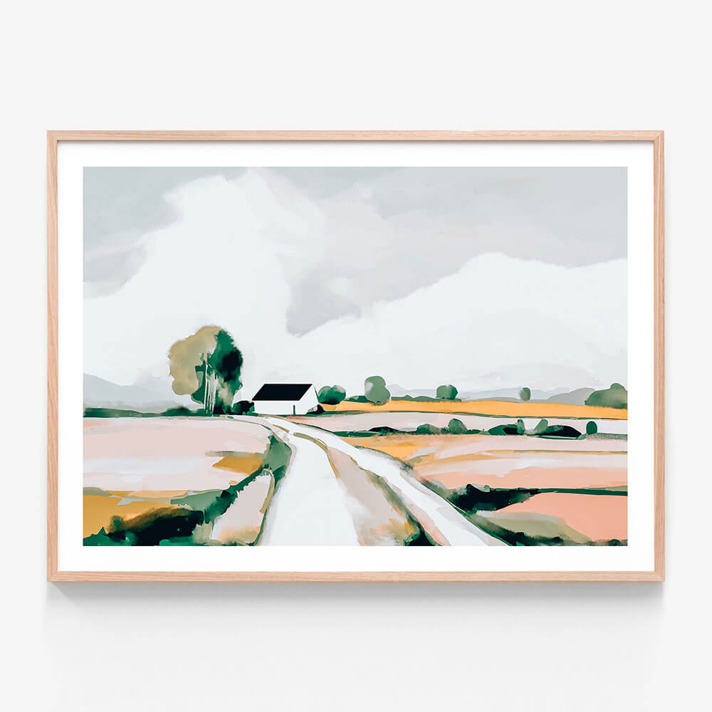 Abstract Australia 2 wall art print in oak frame