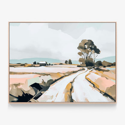 Abstract Australia Canvas wall art with oak float frame