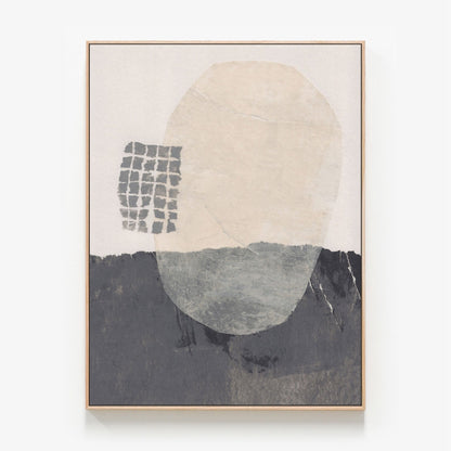 Abstract Composition No. 2 Canvas wall art print with oak float frame
