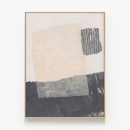 Abstract Composition Canvas wall art with oak float frame