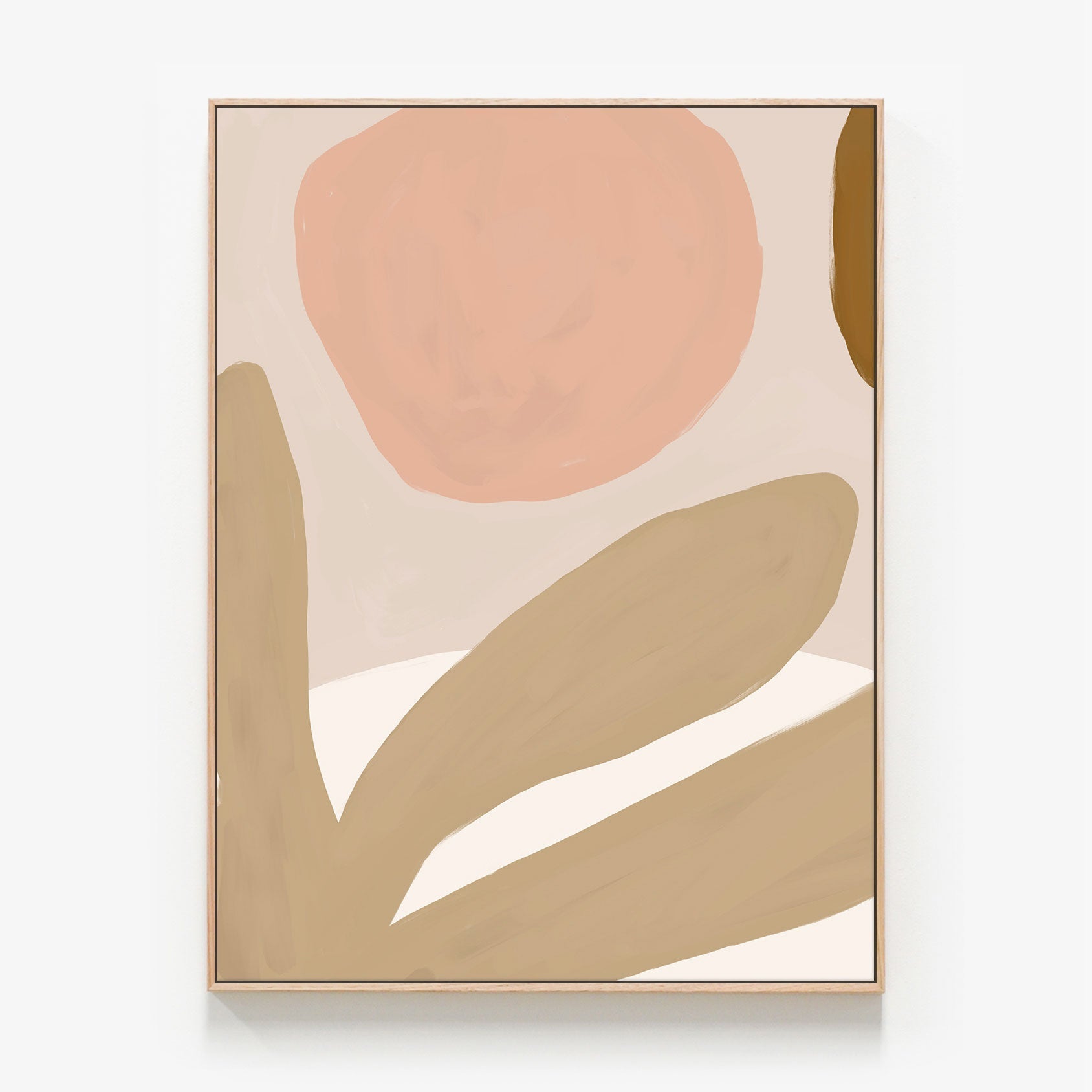 Abstract Form No. 1 Canvas print in oak frame