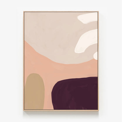 Abstract Form No. 2 Canvas print in oak frame
