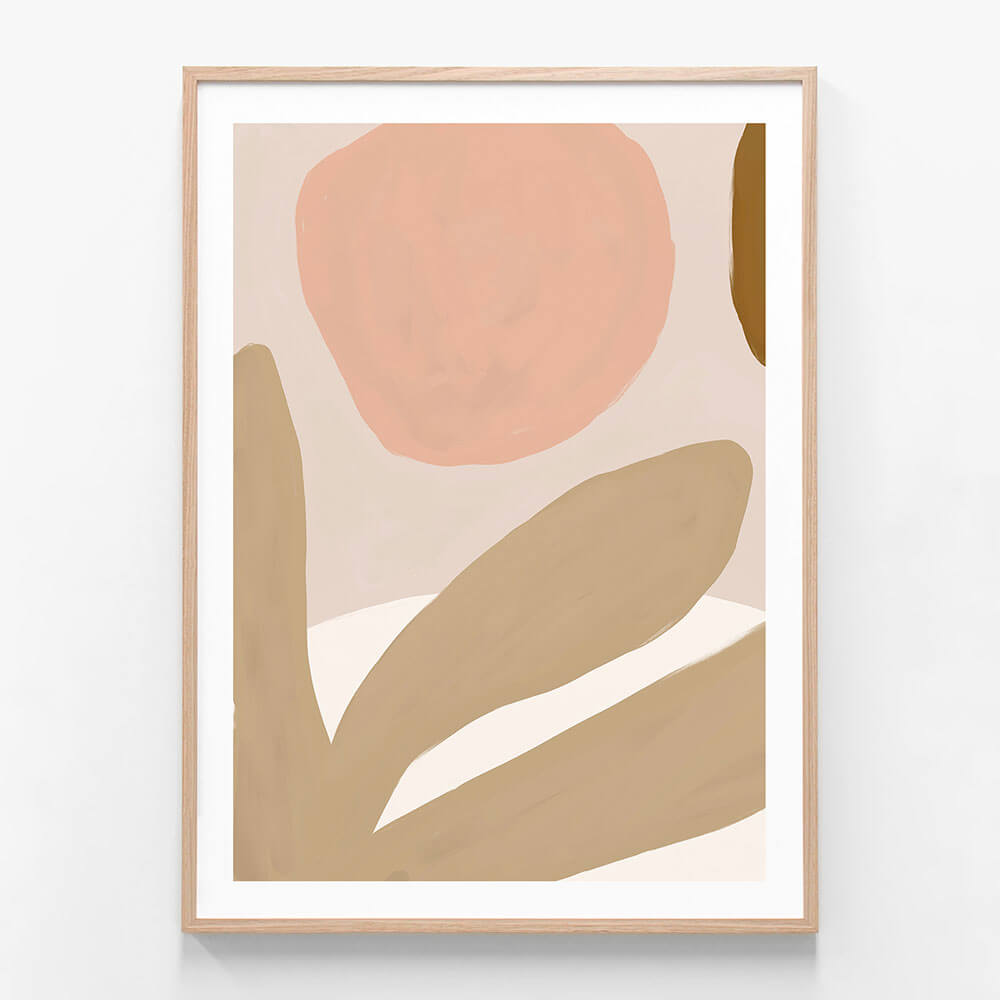 Framed art print of abstract simple organic shapes.