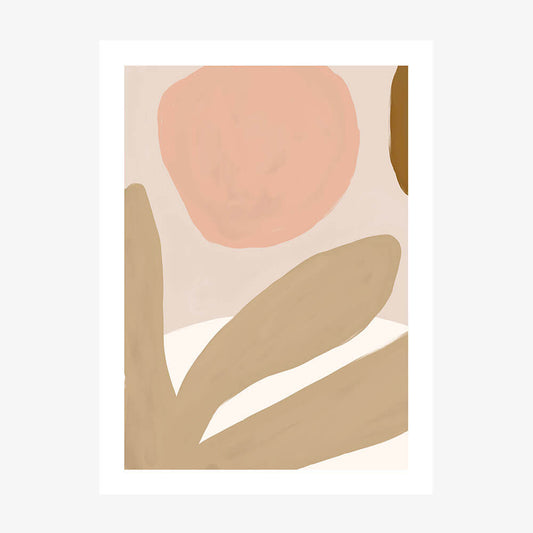 Modern abstract art print poster of simple organic shapes.