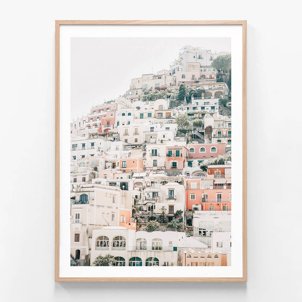 Amalfi Coast 3 wall art print in oak frame