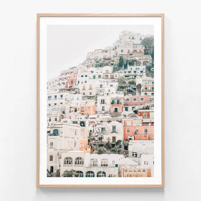 Amalfi Coast 3 wall art print in oak frame