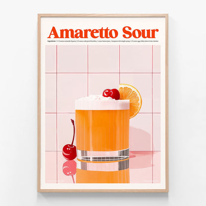 Amaretto Sour oak framed print