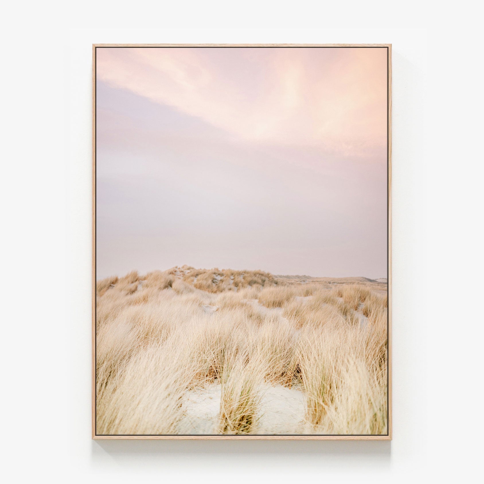 Ameland Dunes No. 2 Canvas wall art with oak float frame