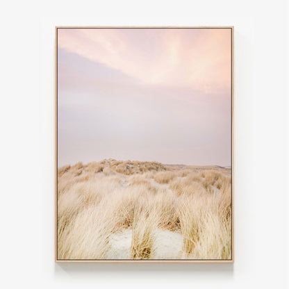 Ameland Dunes No. 2 Canvas wall art with oak float frame
