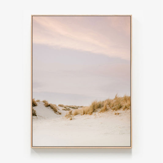 Ameland Dunes No. 3 Canvas wall art with oak float frame