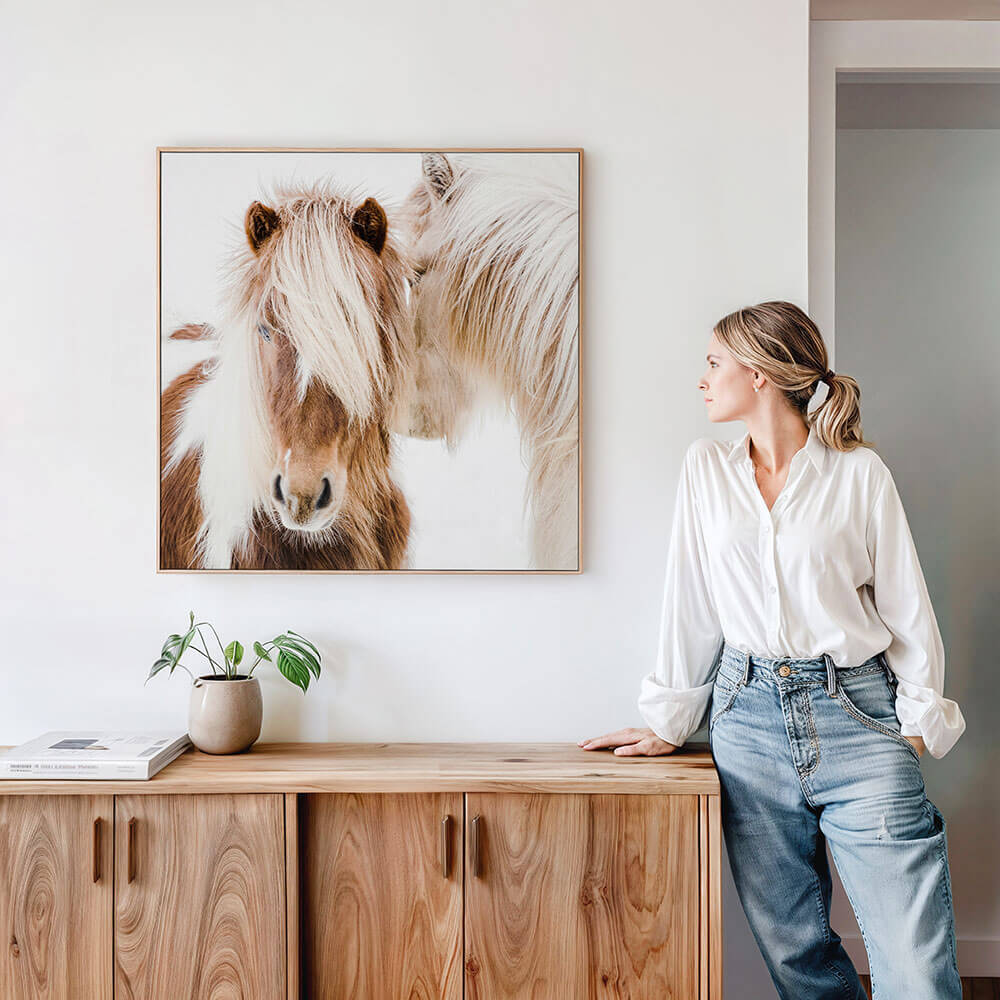 A canvas wall art print of a horse.