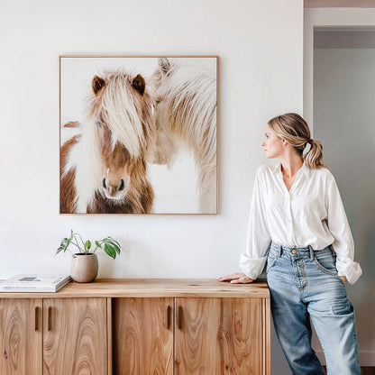 A canvas wall art print of a horse.