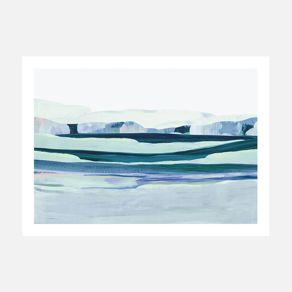 Aqua Landscape abstract wall art print