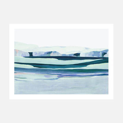 Aqua Landscape abstract wall art print